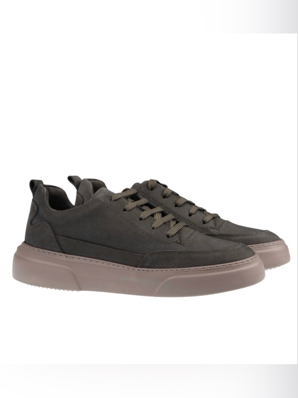 Manetti Nubuck Leather Sneakers men’s Gray Size 44 (10.5 - 11)